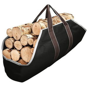 Amagabeli Grande Tela Borsa per Tronchi Camino di stoccaggio in Nero - Ilgrandebazar