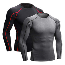 Carica l&#39;immagine nel visualizzatore di Gallery, Niksa 2 Pezzi Fitness T-Shirt Maglia Manica Lunga Compressione Uomo Maniche... - Ilgrandebazar