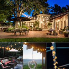 Carica l&#39;immagine nel visualizzatore di Gallery, Catena Luminosa Esterno,VIFLYKOO 36 FT Catena Luci Stringa con 30 lampadine 5 lampadine di Ricambio G40 Bianco Caldo Impermeabile Decorazione da Esterno e Interno per Festa,Giardino, Natale,Matrimonio