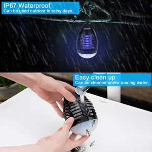 yipin Lampada Antizanzara Elettrica per Esterno&Interno,2-in-1 Lampada Anti-zanzara & Lanterna da Campeggio Lampada da Tenda IP67 Antipioggia Bug Zapper LED Carica della Lampada Tramite USB 2200mAh