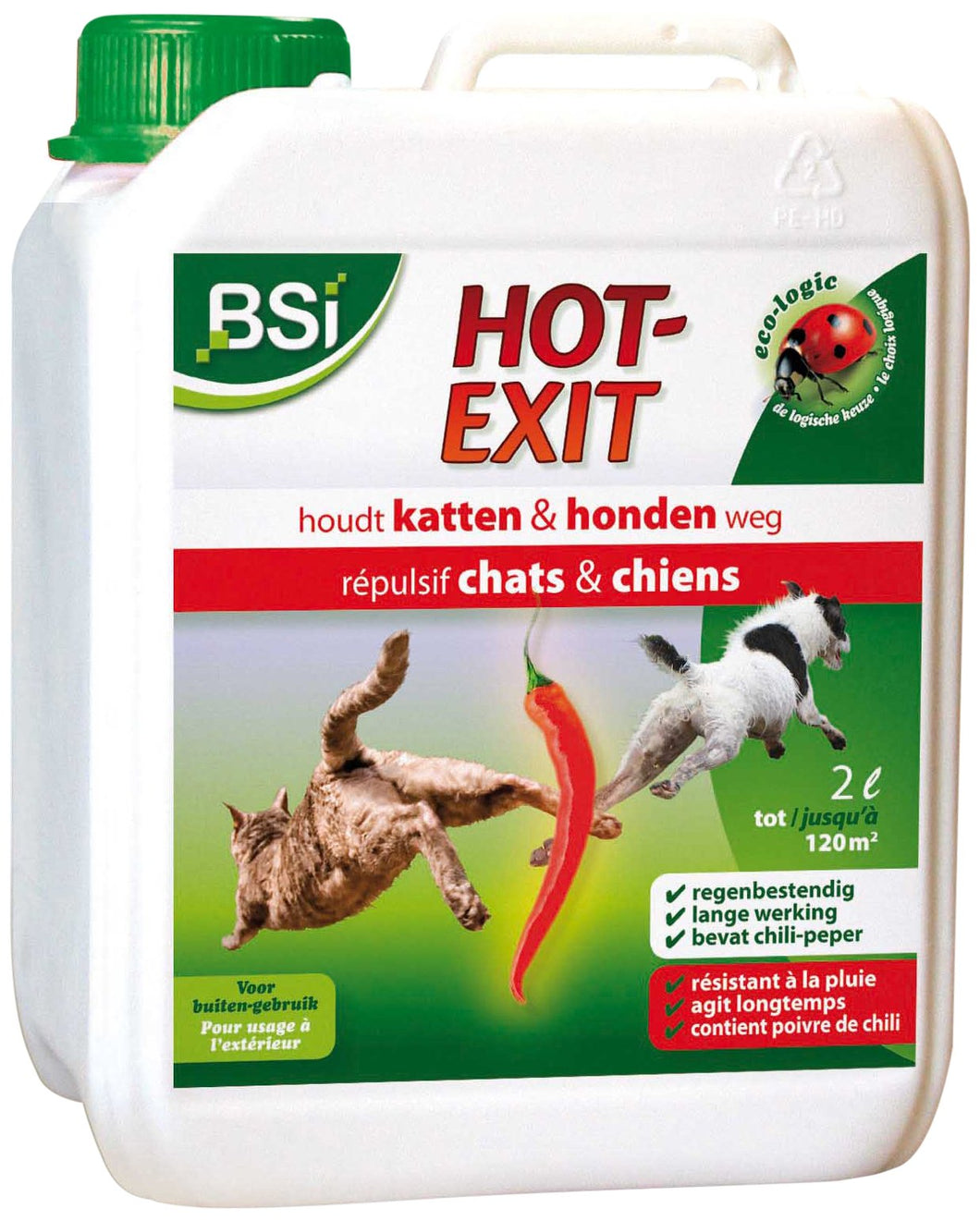 BSI 3417 - Uscita a Caldo - Repellente per Cani e Gatti, 2 l Rosso - Ilgrandebazar