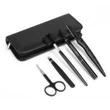Carica l&#39;immagine nel visualizzatore di Gallery, GiBot Pinzette Sopracciglia, 5pcs Kit per la cura del sopracciglio in Nero - Ilgrandebazar