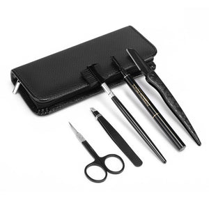 GiBot Pinzette Sopracciglia, 5pcs Kit per la cura del sopracciglio in Nero - Ilgrandebazar