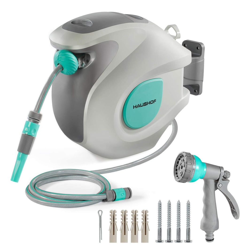 HAUSHOF Avvolgitubo da Giardino 20 + 2m, Pistole a Spruzzo, Getti Regolabile... - Ilgrandebazar