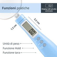 Carica l&#39;immagine nel visualizzatore di Gallery, ADE Bilancia digitale a cucchiaio di precisione | bilancia elettronica a cucchiaio dosatore per pesare e dosare precisi | precisione di 0,1 grammi | anche per liquidi | con display LCD | Blu