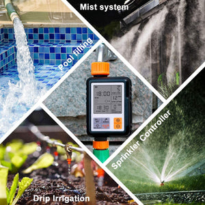 Kazeila Computer per Irrigazione Centralina Irrigazione Programmazione di irrigazione Timer per irrigazione Temporizzatori per irrigatori Digitale Programmabile per Giardino Sistema di irrigazione Orange