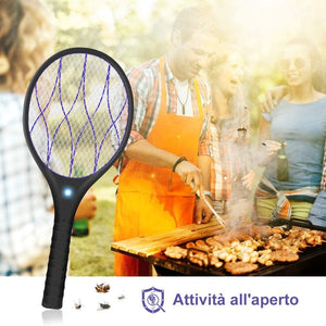 YISSVIC Racchetta Zanzare Elettrica, 1200 mAh Ricarica USB, 3800 Volt con Torcia Rimovibile, Illuminazione a LED, Protezione Maglia a Doppio Strato, Adatto per Casa Giardino Campeggio BBQ Picnic