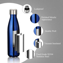 Carica l&#39;immagine nel visualizzatore di Gallery, king do way Portatile Borraccia in Acciaio Inox, Termica Bottiglia 500ml, Blu - Ilgrandebazar