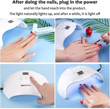 Carica l'immagine nel visualizzatore di Gallery, NAVANINO Lampada UV LED, Può Curare Rapidamente i Raggi UV Gel gel Costruttore/LED 48W Potenza Massima Viene Fornito con 2 Bastone Per Levigatura Timer Preimpostati (30s,60s,99s) (bianca)