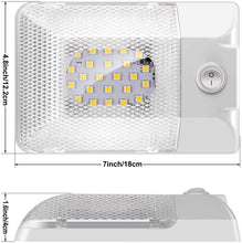 Carica l&#39;immagine nel visualizzatore di Gallery, Kriogor Set di 2 Lampade LED, 24LED 600LM 12V Plafoniera RV Tettuccio Interno Lampadine Illuminazione Auto con Interruttore per Camper Barca