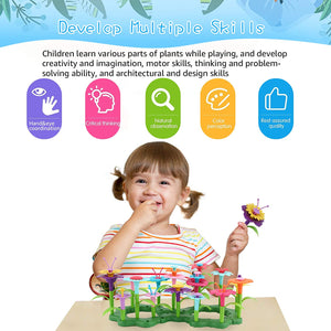OCDAY Giocattoli da Giardino Giochi Bambini Costruzione Fai da Te per Bambine di 3-8 Anni, Arti e Artigianato All'aperto Organizzazione Floreale Playset, Regali Natale/Compleanno Bambini(98 PCS)