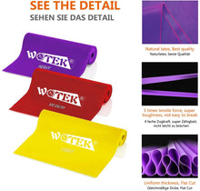 Carica l'immagine nel visualizzatore di Gallery, Elastico Fitness Banda Elastica Fitness-Fascia Elastica con 3 livelli di resistenza: 1.5m/1.8m/2m Banda Elastica per uomo e donna, perfette per pilates, yoga, riabilitazione, stretching, allenamento