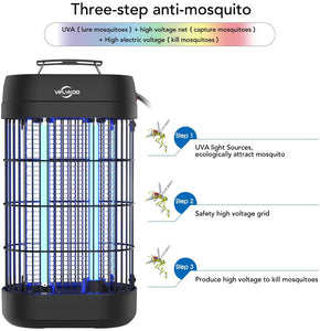 VIFLYKOO Zanzariera Elettrica,Lampada Antizanzare Elettrico Insetticida 18w 80㎡ con Luce UV e Cassetto Raccogli,Trappola per Insetti per Interni di Grandi Dimensioni per Casa Giardino Interno Esterno