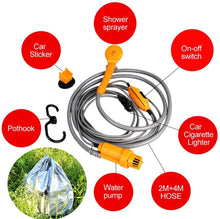Carica l'immagine nel visualizzatore di Gallery, AUTOPkio Kit Secchio Pieghevole per Doccia Esterna Portatile, Testina per Doccia da Campeggio Inserto Adattatore per Sigaretta da 12 V e trasforma l'acqua in Un Flusso costante e Delicato