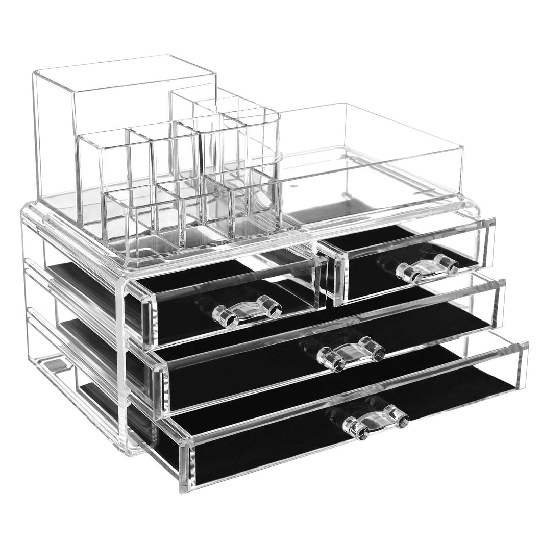 SONGMICS Organizzatore per Cosmetici 24 x 14 x 19 cm, Trasparente - Ilgrandebazar