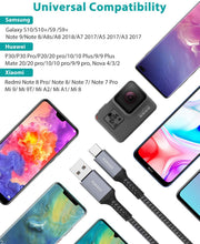 Carica l'immagine nel visualizzatore di Gallery, Nimaso Cavo USB C [2 Pezzi: 2m + 2m], Cavo USB Type-C Ricarica Rapida e Trasmissione Intrecciato in Nylon Compatibile per Samsung Galaxy S10 S9 S8 A7 A5 Note 8, Huawei P30 P20, Sony, LG, HTC ECC.
