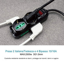 Carica l&#39;immagine nel visualizzatore di Gallery, EXTRASTAR Presa con interruttore automatico di protezione 10 6 Posti, Nero - Ilgrandebazar