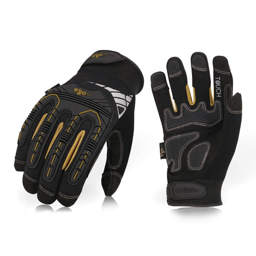 Vgo Glove Guanti, 3 paia, guanti da lavoro ad alto carico 9/L, Nero+oro