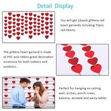 Carica l&#39;immagine nel visualizzatore di Gallery, LANMOK Decorazione Bandiera Cuore,12 Pezzi Cuore San Valentino...