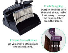 Carica l&#39;immagine nel visualizzatore di Gallery, FITODO Scopa e Paletta con Coperchio-121 cm Altezza Complessiva Pali in Nero - Ilgrandebazar