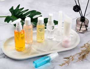 MYLL 14 Pezz Bottigliette da Viaggio Set per Aereo (Max.100ml), Bianca - Ilgrandebazar