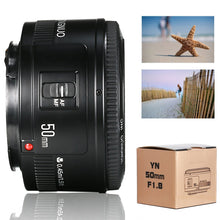 Carica l&#39;immagine nel visualizzatore di Gallery, Yongnuo YN 50mm F/1.8 AF/MF Large Aperture Auto Focus Lens Per Canon - Ilgrandebazar
