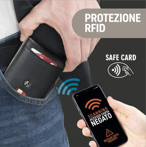 Portafoglio Uomo Sottile - Con Protezione RFID - Elegante e Compatto, Non... - Ilgrandebazar