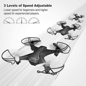 tech rc Mini Drone con HD Telecamera con Due Batterie Funzione di Sospensione Altitudine Un Pulsante di Decollo/ Atterraggio ,Modalità Senza Testa Protezioni 360°per Bambini e Principianti Buon Regalo