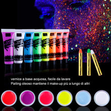 Carica l&#39;immagine nel visualizzatore di Gallery, Lictin Vernice Fluorescente Colorato,Neon Kit per Pelle Viso Corpo,Fluo 15ml - Ilgrandebazar