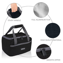 Carica l&#39;immagine nel visualizzatore di Gallery, edihome, Borsa Termica Porta Pranzo, Borsa Frigo Piccola, 8L, Lunch Box, Porta Pranzo Termico, Borsetta, per Lavoro, per Viaggio, Blu, Beige e Grigio (Nero)