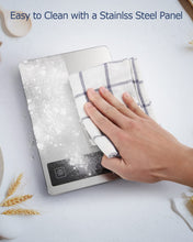 Carica l&#39;immagine nel visualizzatore di Gallery, Drcowu Bilancia Cucina Digitale, 15kg Bilancia da Cucina Professionale con Funzione Tare, Grande Display LCD, Alta Precisione 1g/0,1oz Pesa Alimenti, Facile da Leggere e da Usare, Argento