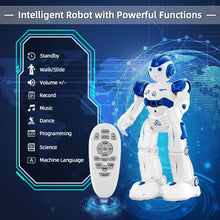 Carica l&#39;immagine nel visualizzatore di Gallery, NEWYANG Robot Giocattolo Bambini - Robot Telecomandato con Intelligente Programmabile, Gesture Sensing,Parla,Cammina,Cantando e Balla,USB Ricarica Toy Robot (Blu)