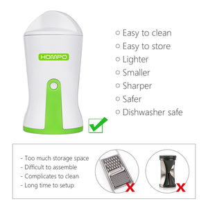 Hompo Spiralizzatore, Affettatore a Spirale Vegetale Veggetti Bianco+verde - Ilgrandebazar