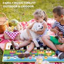 Carica l'immagine nel visualizzatore di Gallery, RenFox Tappeto Musicale, Tappetino per Pianoforte Tappetino da Ballo con 10 Tasti, 8 Versi Animali e 3 Strumenti Musicali, Giocattoli Educativi Regalo Ideale per Bambini 1 2 3 Anni Treno di Animali