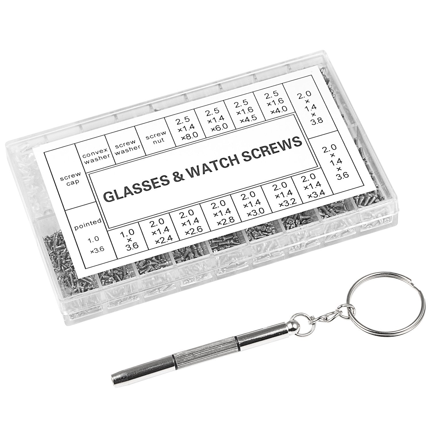 Kit Di Riparazione 1000 Viti Micro Per Occhiali, Orologi, Elettronica - Misure M1.6, M1.7, M2, M2.5, M3 - Foto 12