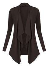 Carica l&#39;immagine nel visualizzatore di Gallery, Urban GoCo Donna Cardigan Drappeggiato Aperto Davanti a Maniche Lunghe e... - Ilgrandebazar