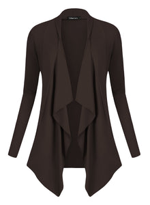 Urban GoCo Donna Cardigan Drappeggiato Aperto Davanti a Maniche Lunghe e... - Ilgrandebazar
