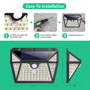 Lampade Solari Led Esterno,【2020 Ultimi Modelli 118 Bianco