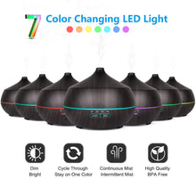 Carica l&#39;immagine nel visualizzatore di Gallery, Tenswall 400ml Umidificatore con 7 Colori Cambiato di Luce LED,Diffusore... - Ilgrandebazar