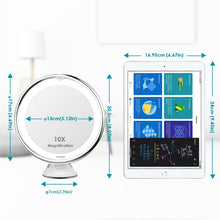 Carica l'immagine nel visualizzatore di Gallery, Auxmir Specchio Ingranditore 20X Specchio Trucco Illuminato LED Specchio a Ventosa 360° Girevole Portabile Luce Naturale Senza Fili Ideale per Casa e Viaggi