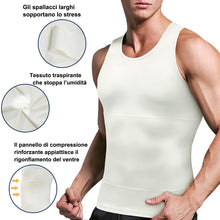 Carica l&#39;immagine nel visualizzatore di Gallery, CHUMIAN Maglietta Compressione Uomo Canotta Contenitiva Snellente Intimo Modellante Dimagrante Fascia Pancia Sportivo Fitness Canottiera