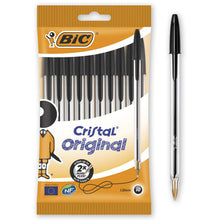 Carica l'immagine nel visualizzatore di Gallery, BIC Penne Nere a Sfera, Cristal Original, Punta Media, 1 mm, Confezione 10 Penne, Fornitura per Cancelleria Scuola e Ufficio Nero Single