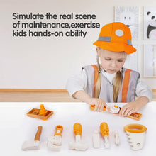 Carica l'immagine nel visualizzatore di Gallery, tumama Kit di attrezzi per bambini e bambini Giocattoli di costruzione Finta per bambini Martello Cacciavite Borsa per attrezzi fai da te Trapano Gioco di ruolo Ragazzi Ragazze Compleanno per 3 o più