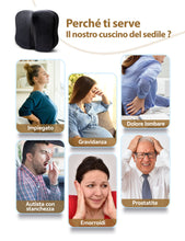 Carica l'immagine nel visualizzatore di Gallery, Cuscino Seduto Ortopedico per Coccige in Schiuma a Memoria, Cuscino Sedia di TravelEase per il Sollievo dal Dolore Lombare e Coccige Sciatiche, Adatto per Sedia da Ufficio, Seggiolino Auto(Nero)