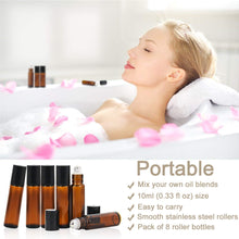 Carica l&#39;immagine nel visualizzatore di Gallery, Alledomain, 8 flaconi roll-on per oli essenziali da 10 ml 10 ml, Ambra - Ilgrandebazar