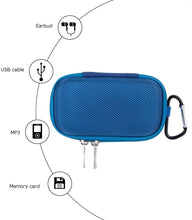 Carica l'immagine nel visualizzatore di Gallery, AGPTEK BC Protezione Copertura Durevole a Conchiglia per Lettore MP3 da 1,8 Pollochi(10 * 5cm) e Auricolare, Titolare con moschettone di Metallo, Blue
