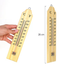 Carica l&#39;immagine nel visualizzatore di Gallery, com-four® 2 termometri per Legno Interni ed Esterni 02 Pezzi - 26x5.5x1cm - Ilgrandebazar