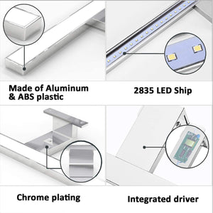 Kimjo LED 5W Lampada Specchio da Bagno 350LM 4000K Bianco Neutro 230V IP44 Lampada Trucco Illuminazione Trucco 30cm Plastica ABS per Illuminazione Luce da Parete