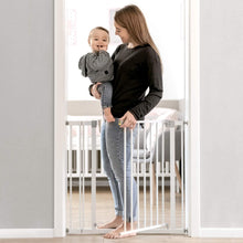 Carica l&#39;immagine nel visualizzatore di Gallery, Hauck Open&#39;n Stop Cancelletto di Sicurezza 96 - 101 cm, Estensione 21 cm a pressione, senza fori, Compatibile con Estensioni Separate e Adattatore Y, Metallo, Bianco, Per ringhiere rotonde