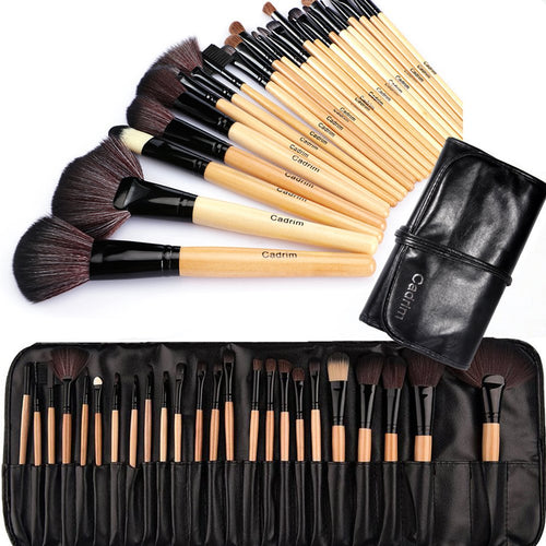 Pennelli Make Up,Cadrim 24 pezzi Set di pennelli professionali per Madera - Ilgrandebazar